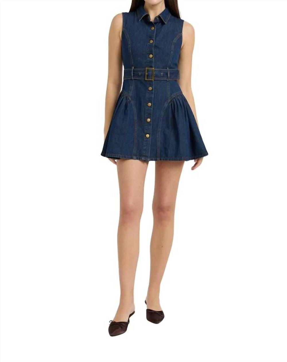 NEW EN SAISON paige mini belt dress in indigo